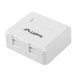 ROSETA DE PARED LANBERG OK1-0002-W - 2 PUERTOS KEYSTONE 19.2*14.9MM - ENRUTAMIENTO CABLES 180º - BLANCO