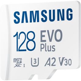 Samsung MB-MC128SA/EU Tarjeta Memoria microSDXC EVO Plus 128GB, 160MB/s, Clase 10 U3 A2 V30, con Adaptador SD para Móvil y Tablet