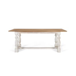 GINER Y COLOMER Mesa de Comedor Rectangular 200 cm en Madera de Mango con Pata Torneada Blanco Envejecido Precio: 1161.5879. SKU: B189VVSJ2W