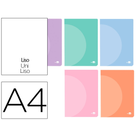 Liderpapel Libreta A4 Tapa Plástico 48 Hojas 90gr Liso Colores Pastel Precio: 3.50000002. SKU: B12DW2CR5N