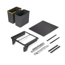 Emuca Contenedor de reciclaje para fijación lateral en mueble de cocina Recycle 2x24litros, Acero, Plástico gris antracita Emuca Contenedor de reciclaje para fijación lateral en mueble de cocina Recycle 2x24litros, Acero, Plástico gris antracita Precio: 240.99638002. SKU: B1DZ2KRC2T