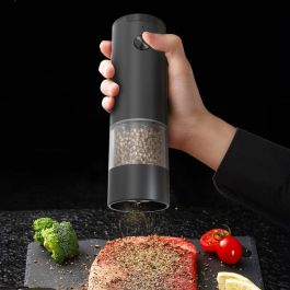 Edm Molinillo de Pimienta Eléctrico 70 ml con Cuchillas de Cerámica y Grosor Ajustable