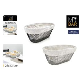 Cesta Pan Metal Oval con Forro 25x13 cm My Bar - Inde (18 Unidades)