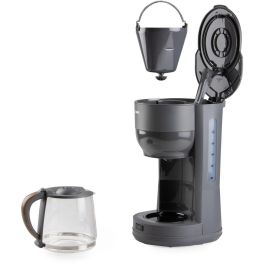 Domo DO754K Cafetera de filtro, 1.25 L, 10 tazas, Gris / Madera