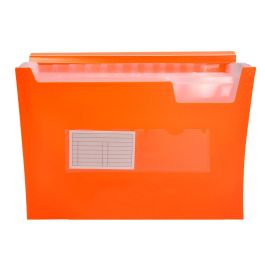 Carpeta Liderpapel Clasificador Fuelle Polipropileno Din A4 Naranja Fluor Opaco 13 Departamentos