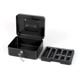 Q-connect Caja Fuertes 8/" 200x160x90 mm Negra con Portamonedas