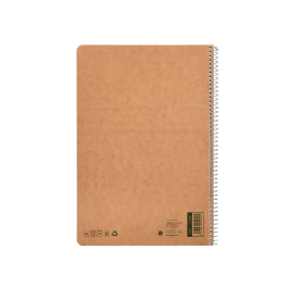 Liderpapel Cuaderno espiral A4 Ecouse tapa cartulina kraft 80 hojas papel reciclado 80gr cuadro 4mm con margen