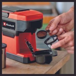 Einhell TE-CF 18 Li solo Cafetera de filtro de 0,24 L con batería recargable, fácil de usar, Negro/Rojo