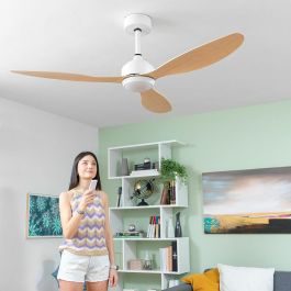 Ventilador de Techo con Luz LED y 3 Aspas ABS Wuled InnovaGoods Madera 36 W 52" Ø132 cm Ventilador de Techo con Luz LED y 3 Aspas ABS Wuled InnovaGoods Madera 36 W 52" Ø132 cm