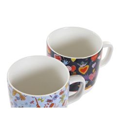 DKD Home Decor Taza Sunny Paisley Shabby Porcelana Multicolor 8.5 x 10 x 12 cm (12 Unidades)