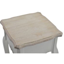 DKD Home Decor Versalles3 Mesita Auxiliar Tradicional Abeto Blanco Natural 35 x 80 x 35 cm Set de 2