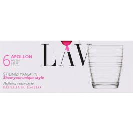 Set de 6 vasos Apollon 340 cc - Lav (8 Cajas) Set de 6 vasos Apollon 340 cc - Lav (8 Cajas)