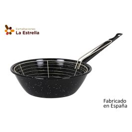 Sartén honda con cestillo 24 cm Jaspeada - La Estrella (6 Unidades)