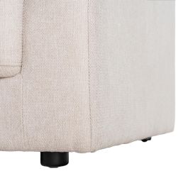 Sofá 3 Plazas Crema Tejido-Madera 210 X 96 X 86 cm