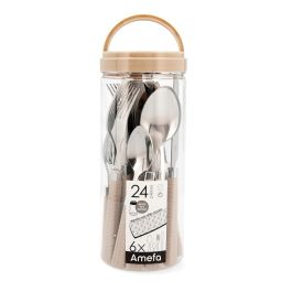 Amefa Set 24 Cubiertos Acero Inox Paille 25 cm-2 mm