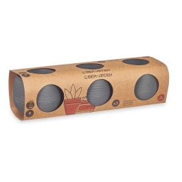 Set 3 Macetas con Reserva de Agua 6 cm Antracita - Ibergarden (8 Unidades)