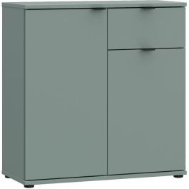 Mueble de almacenaje pequeño GANYMEDE GNMK222LU59 - Aparador 2 puertas, 1 cajón - Salvia - 80,1 x 34,1 x 82,3 cm