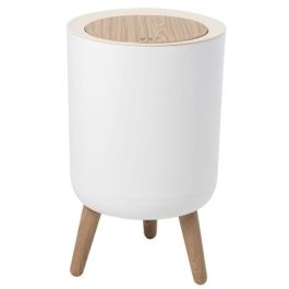 Cubo de basura con pedestal para baño con empuje - MALMO - KITCHEN MOVE - 7 L - Apertura a presión - Madera de diseño