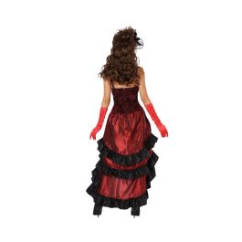 Disfraz Cabaret Charleston Años 20 para Mujer Adulto Rojo XXL. Vestido de Poliéster con detalles y falda asimétrica.