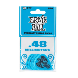 Ernie Ball Púas Everlast Azul 0,48 Mm - 12 Unidades