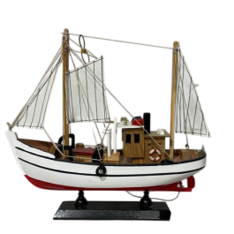 DKD Home Decor Barco Atlantico Pesquero Blanco Rojo Madera 8 x 28 x 30 cm Precio: 20.89000023. SKU: B1424JBVX3