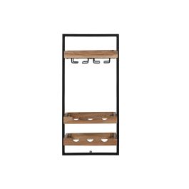 Botellero Alpino DKD Home Decor Natural Negro 25 x 75 x 35 cm