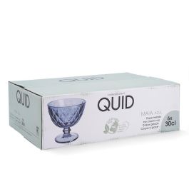 Quid Copa Helado Vidrio Maia Azul 30 cL con Relieve (24 Unidades)