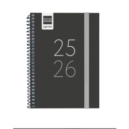 Finocam Agenda Secundaria Espiral 8º Svh Negro 2025-2026, Organización Estudiantil con Pegatinas y Diseños en Tendencia