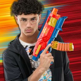 Nerf HASG17594N0 Lanzador Loadout Shadowspeed Recon con tambor giratorio de 6 dardos, incluye 14 dardos Nerf N1 y almacenamiento