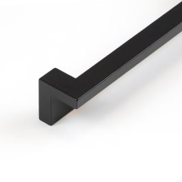 Emuca Lote de 5 tiradores para mueble Ribarroja, L144mm, intereje 128mm, Zamak, Pintado negro