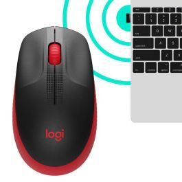 Logitech M190 Ratón Inalámbrico RF Completo, Pilas Alcalinas, Rojo