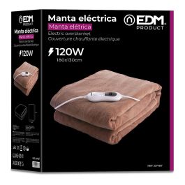 Edm Manta Eléctrica 120W 180x130 cm Doble con 3 Niveles de Temperatura y Apagado Automático 90 Minutos, Poliéster
