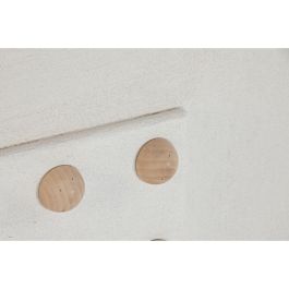DKD Home Decor Decoración de Pared Scandi Mdf Abeto Blanco Natural 80x80cm Bolitas
