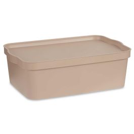 Caja Plastico Con Tapa 14L Beige Kipit 29X14CM (12 Unidades) Caja Plastico Con Tapa 14L Beige Kipit 29X14CM (12 Unidades)