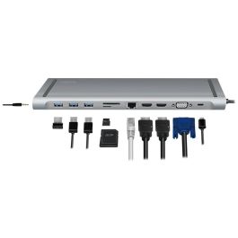 LogiLink UA0373 USB-C 11-in-1 PD 100W Docking Station Plata