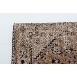 DKD Home Decor Alfombra Bidjar Arabe Marron Blanco 240 x 60 cm Algodon Chenilla Polyester