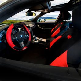 OMP Juego Fundas Asientos Coche Universal 11 Piezas Negro-Rojo OMP1035RS