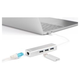 Digitus Adaptador USB 3.0/C a Gigabit Ethernet y Hub de 3 Puertos USB 3.2 Gen 1 Blanco Precio: 48.50000045. SKU: B1494WWHGW