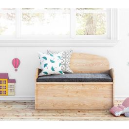 Astigarraga Banco baúl deco de pino macizo 90 x 62 x 38 cm