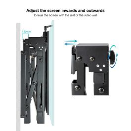 Tooq Soporte Pared Vesa para Pantallas de 45 a 70 Pulgadas, Negro, Ajustable, Hasta 70 kg