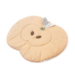 KioKids Mantita de Actividades Sensorial Bebé Manzana Beige, con Mordedor de Silicona, Sonidos Crujientes y Etiquetas de Algodón +2 Meses