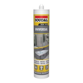 Soudal Sellador de Silicona Acética Universal Negro 280 ml para Juntas Interiores y Exteriores en Construcción