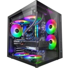 Mars Gaming MCV-ONE Caja Semitorre Gaming ATX con Doble Cristal Templado, Ventilador FRGB y Doble Cámara