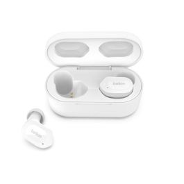 Belkin AUC005btWH Soundform Play Auriculares Inalámbricos True Wireless, Bluetooth 5.2, Resistencia IPX5, Hasta 38h Autonomía, Blanco