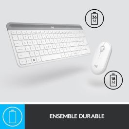 LOGITECH - Juego de teclado + mouse inalámbricos MK470 - AZERTY - Blanco LOGITECH - Juego de teclado + mouse inalámbricos MK470 - AZERTY - Blanco