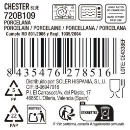 Bol Chester Blue 20 cm x 4 cm - Inde (12 Unidades) Bol Chester Blue 20 cm x 4 cm - Inde (12 Unidades)