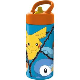 Stor Botella de Agua Pokemon para Niños con Asa, 410 ml, Plástico, Tapa PP, Licencia Oficial