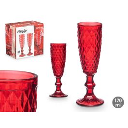 Vivalto Copa Cava Diamante Roja 170 ml – Elegante Copa de Vidrio para Cava, Medidas 7x20x7 cm (Set de 24) Precio: 35.95000024. SKU: B1B3LNERJW