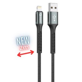 Qcharx international Cable USB a Lightning 3A 2m - Carga rápida, transferencia de datos, aluminio, cordón de tela negra Qcharx international Cable USB a Lightning 3A 2m - Carga rápida, transferencia de datos, aluminio, cordón de tela negra Precio: 6.89000015. SKU: B1GLMAZLWJ