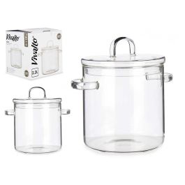 Olla de Borosilicato Vivalto 2200 ml, 15.3x19.5x21 cm, Transparente, Apto Horno y Microondas (6 Unidades) Precio: 102.50000024. SKU: S3610117